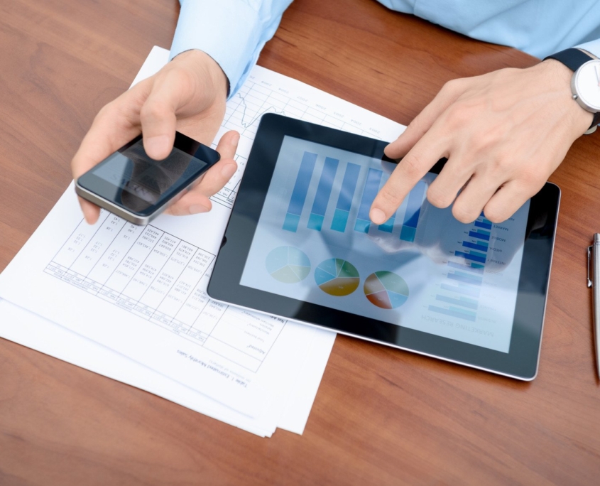 Man working with modern devices man working with modern devices m 1